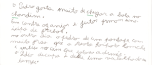 exemplo de escrita dislexa